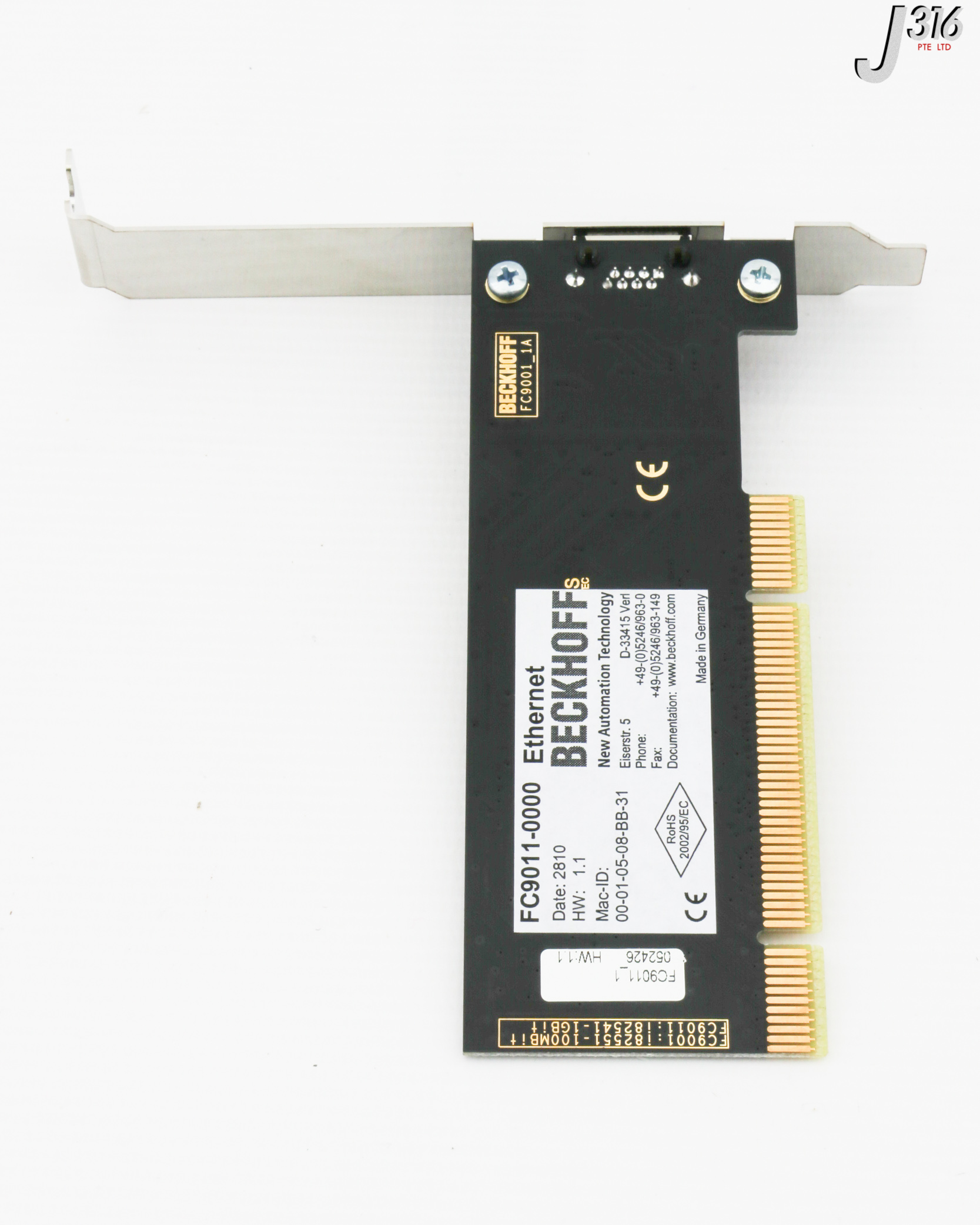maco 31521 BECKHOFF ETHERNET PC INTERFACE CARD, 1-CHANNEL, PCI BUS (NEW